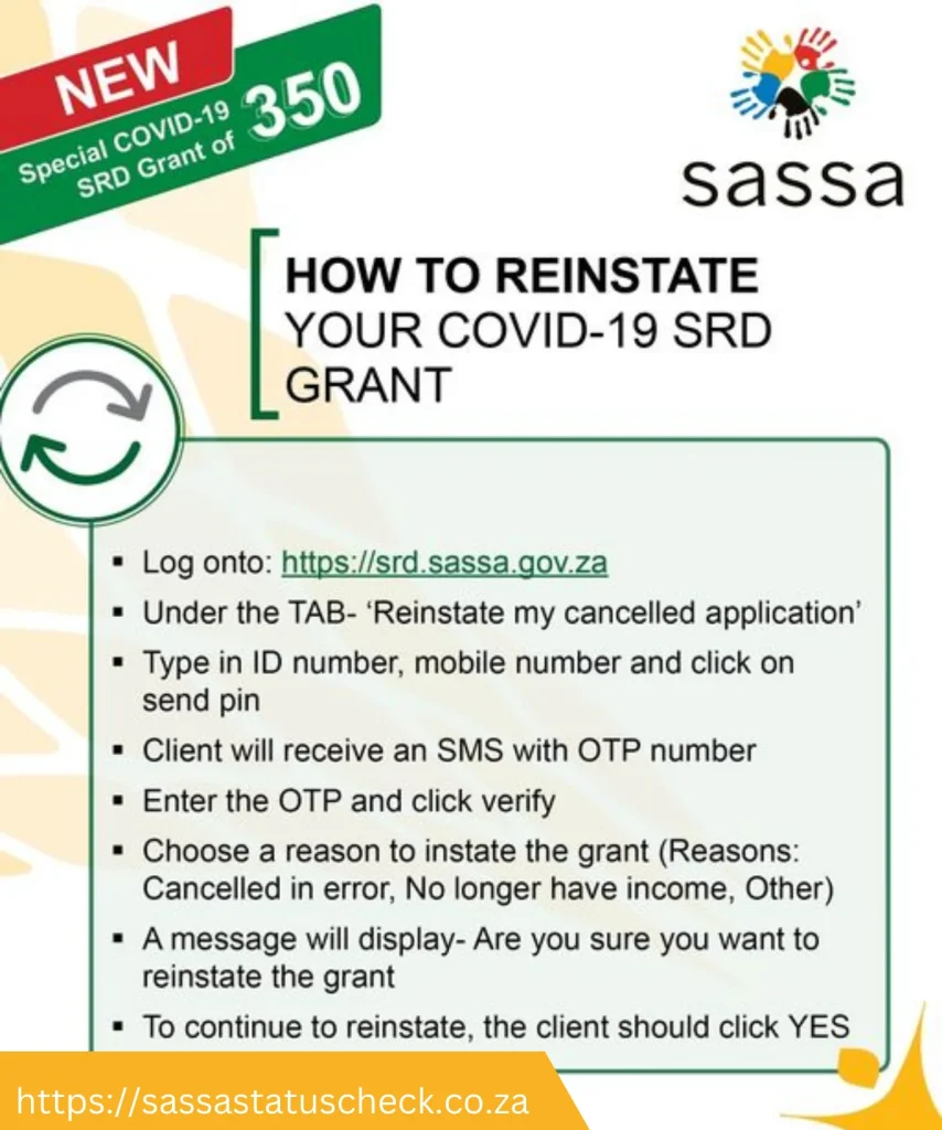 How to reinstate Social R350 grant Sassa