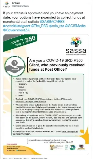Why is my Sassa r350 grant status approved but no pay date?