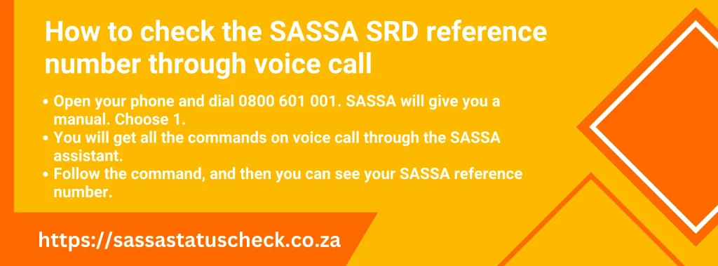 How to check the SASSA SRD reference number through voice call