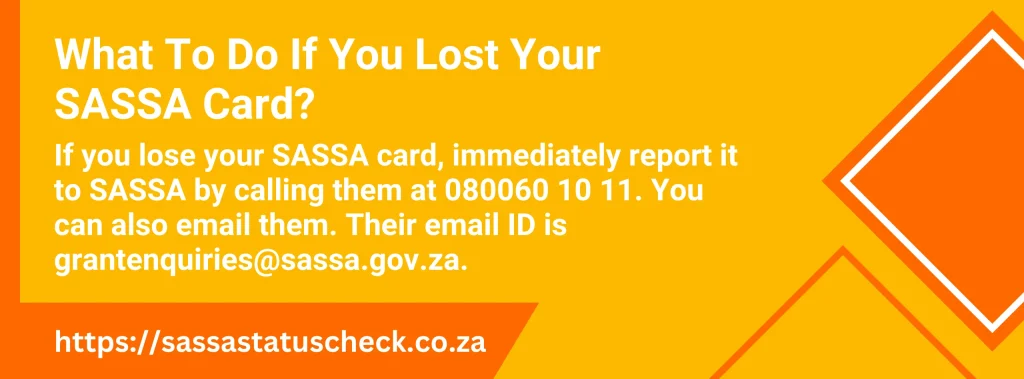 What To Do If You Lost Your SASSA Card?