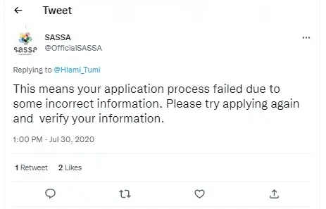 Sassa Identify Verification Failed
